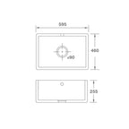 Shaws Shaker Single 600 Fireclay Butler Sink - SCSH600WH