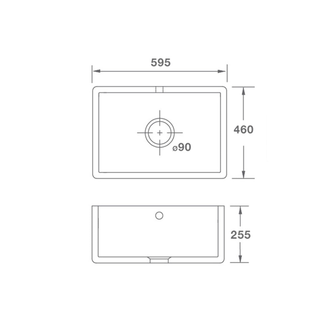 Shaws Shaker Single 600 Fireclay Butler Sink - SCSH600WH