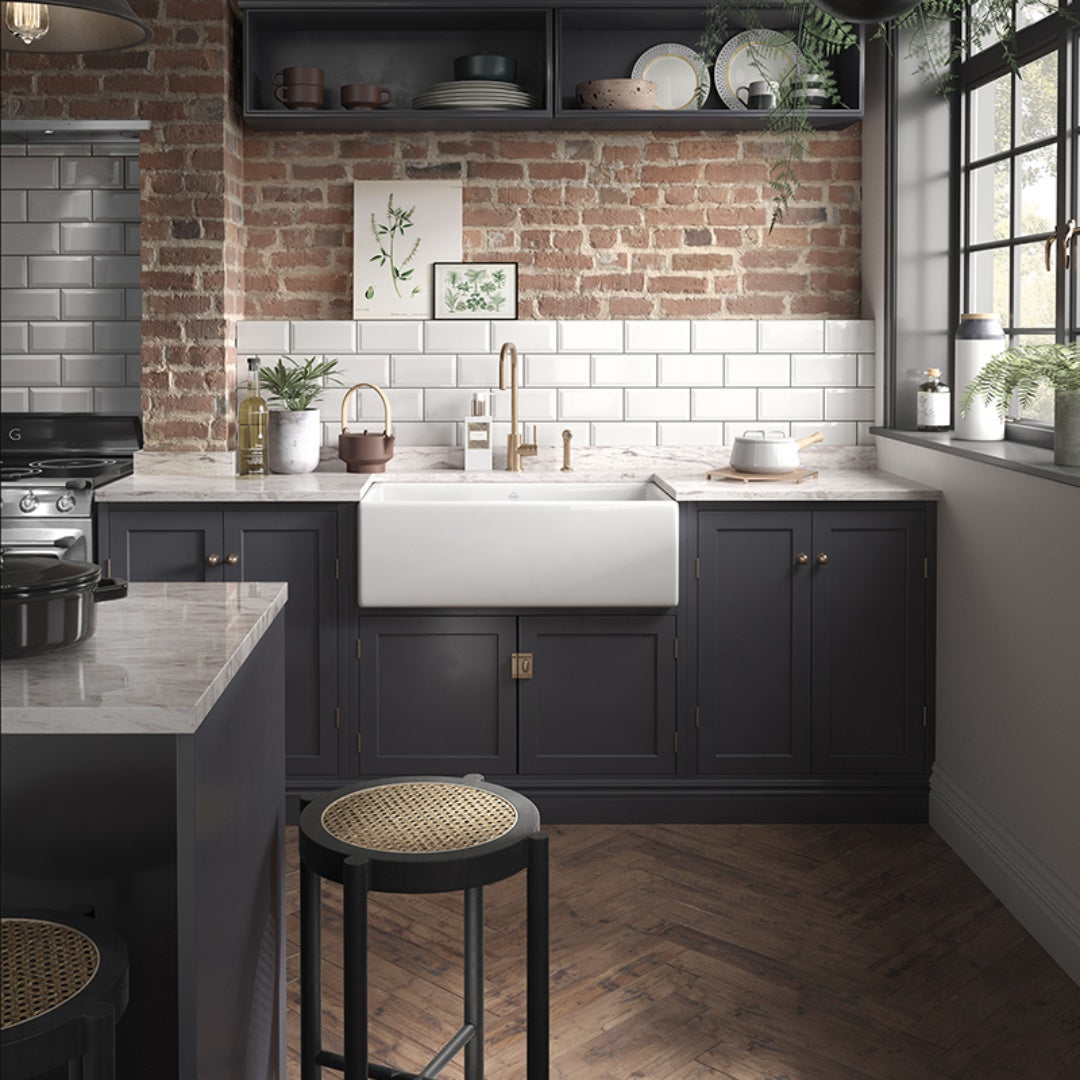 Shaws Shaker Single 800 Fireclay Butler Sink - SCSH108WH