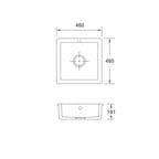 Shaws Square Single Bowl Butler Sink - SCSQ460WH