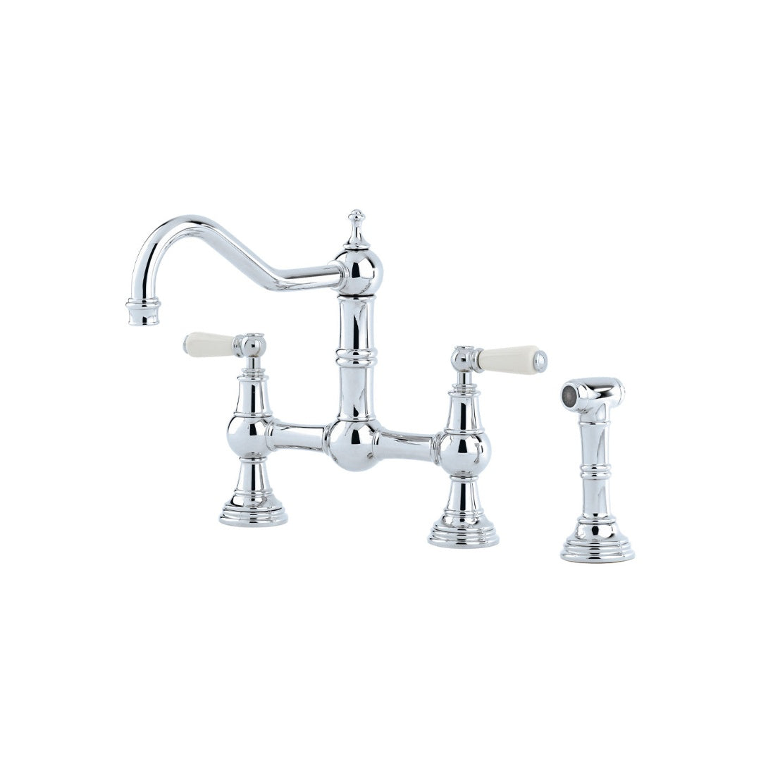Shaws by Perrin & Rowe Hambleton Kitchen Tap with Spray Rinse - Chrome - AUSH.4756CPWPC