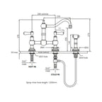 Shaws by Perrin & Rowe Hambleton Kitchen Tap with Spray Rinse - Chrome LF AUSH.4756CPWPC-3