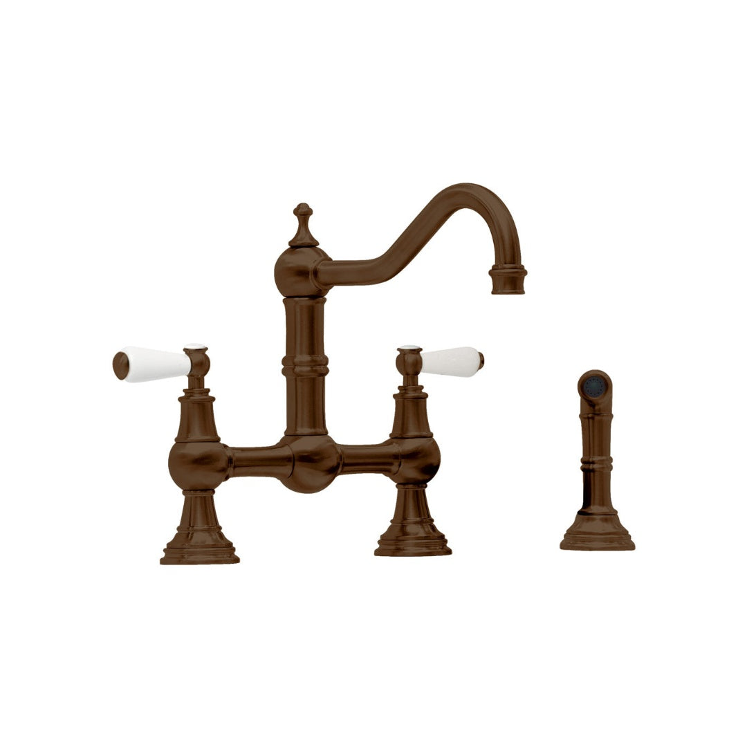 Shaws by Perrin & Rowe Hambleton Kitchen Tap with Spray Rinse - English Bronze - AUSH.4756EBWPC