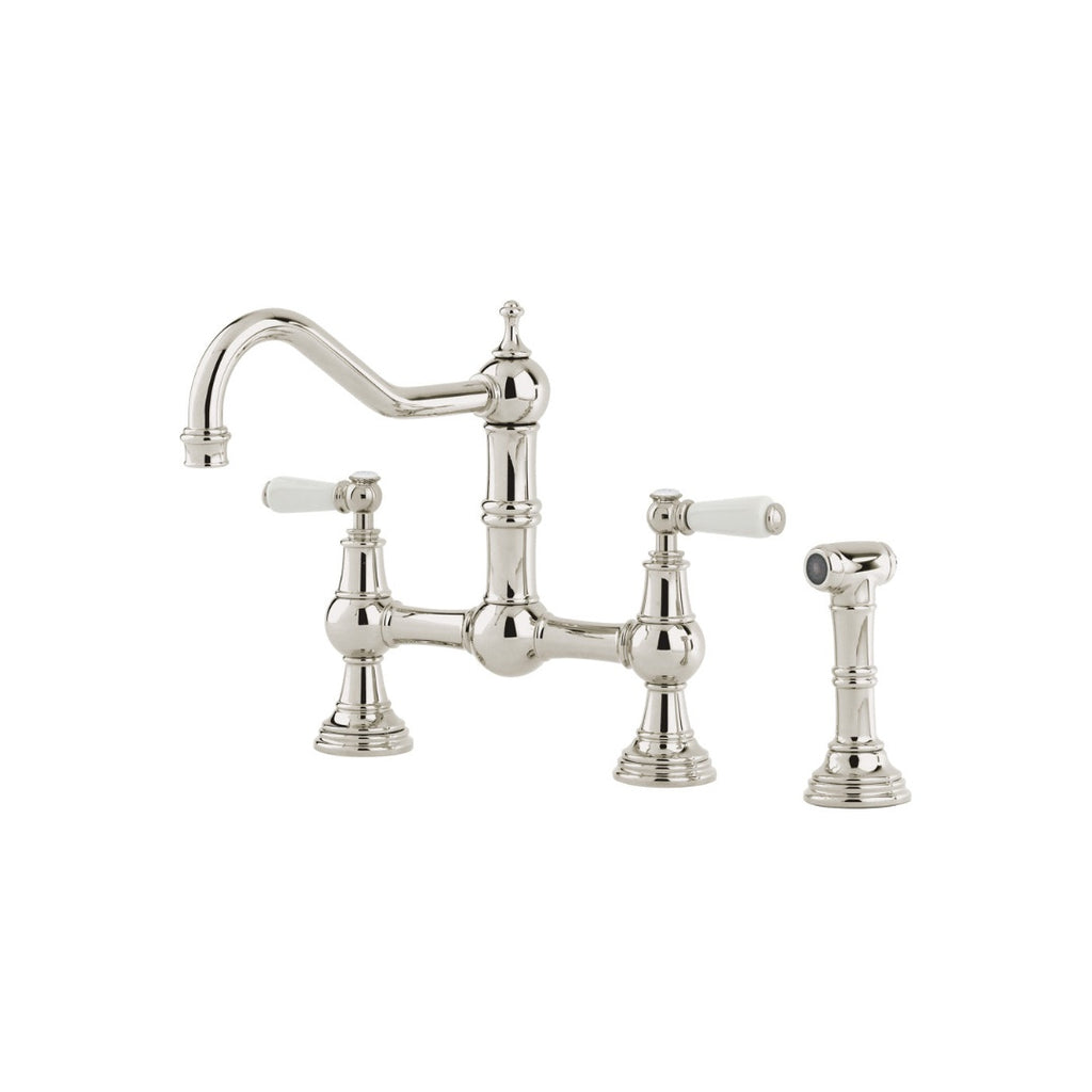 Shaws by Perrin & Rowe Hambleton Kitchen Tap with Spray Rinse - Nickel LF AUSH.4756NIWPC-3