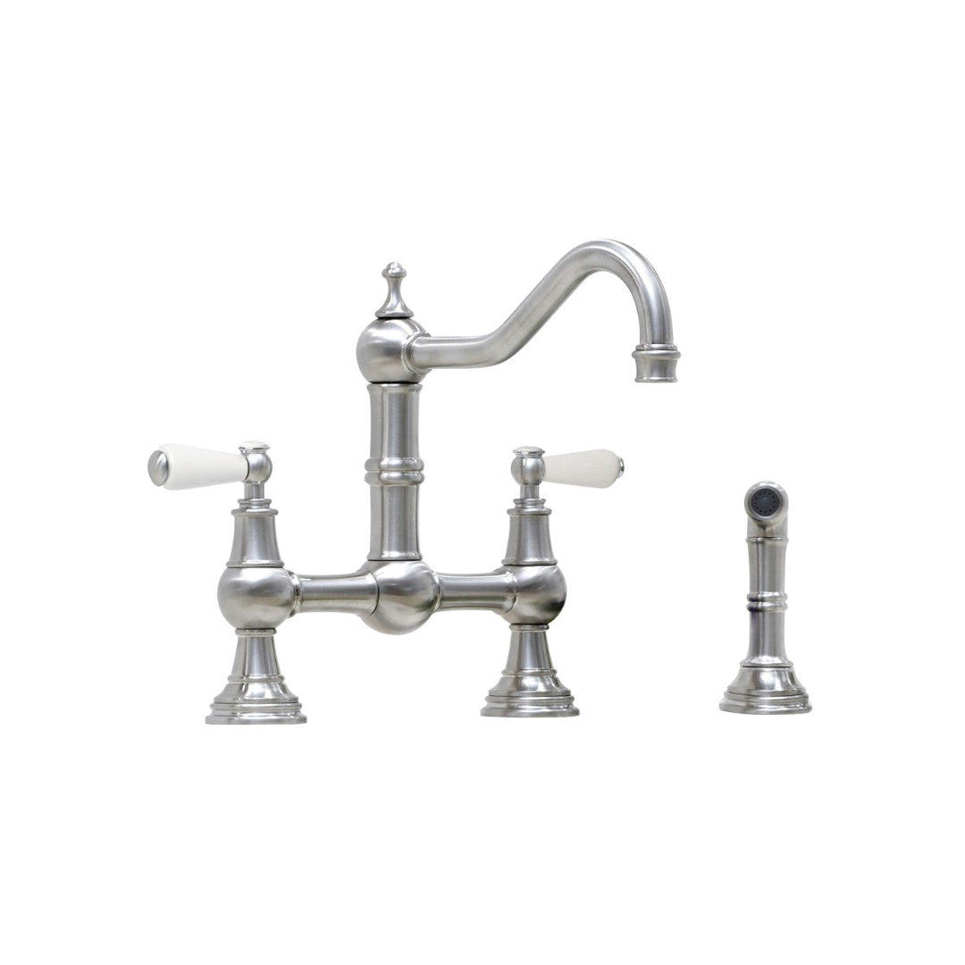 Shaws by Perrin & Rowe Hambleton Kitchen Tap with Spray Rinse - Pewter - AUSH.4756PFWPC