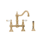 Shaws by Perrin & Rowe Hambleton Kitchen Tap with Spray Rinse - Satin Brass - AUSH.4756SBWPC