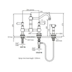 Shaws by Perrin & Rowe Hambleton Kitchen Tap with Spray Rinse - Satin Brass - AUSH.4756SBWPC