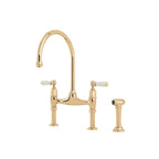 Shaws by Perrin & Rowe Pendleton Kitchen Tap with Rinse - Polished Brass - AUSH.4173BRWPC