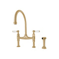 Shaws by Perrin & Rowe Pendleton Kitchen Tap with Rinse - Satin Brass - AUSH.4173SBWPC