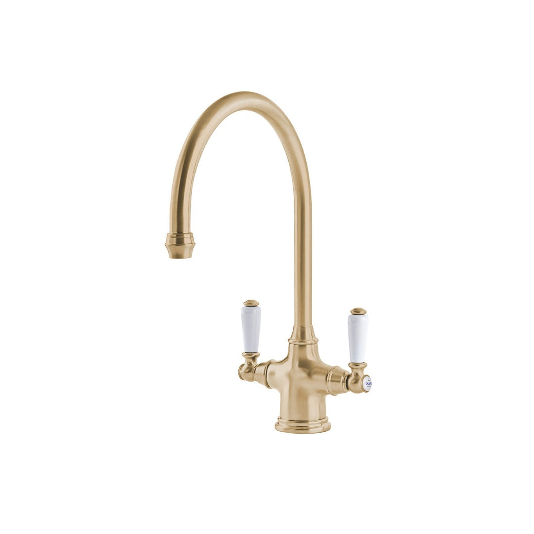 Shaws by Perrin & Rowe Ribble Kitchen Tap - Satin Brass - AUSH.4460SBWPC