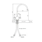 Shaws by Perrin & Rowe Ribble Kitchen Tap - Satin Brass - AUSH.4460SBWPC