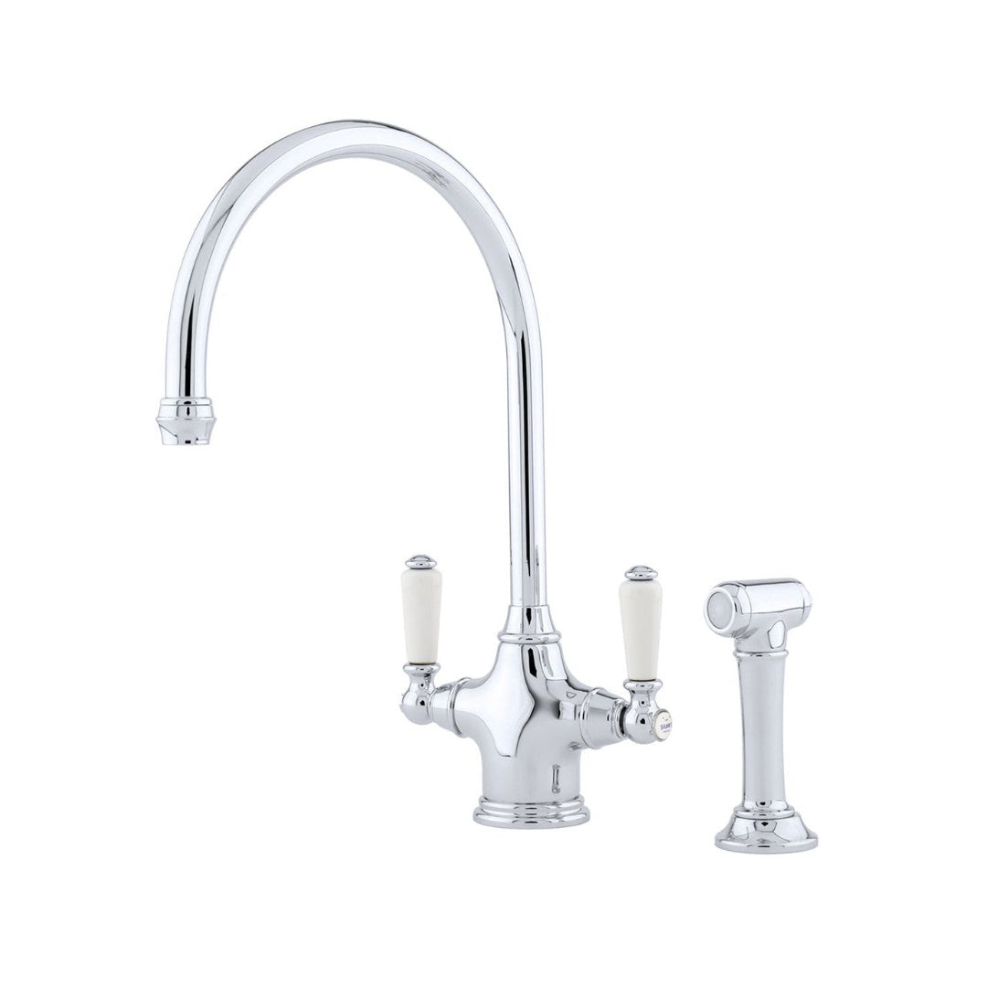 Shaws by Perrin & Rowe Ribble Kitchen Tap with Rinse - Chrome - AUSH.4360CPWPC