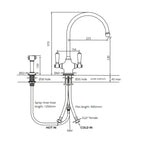Shaws by Perrin & Rowe Ribble Kitchen Tap with Rinse - Satin Brass - AUSH.4360SBWPC
