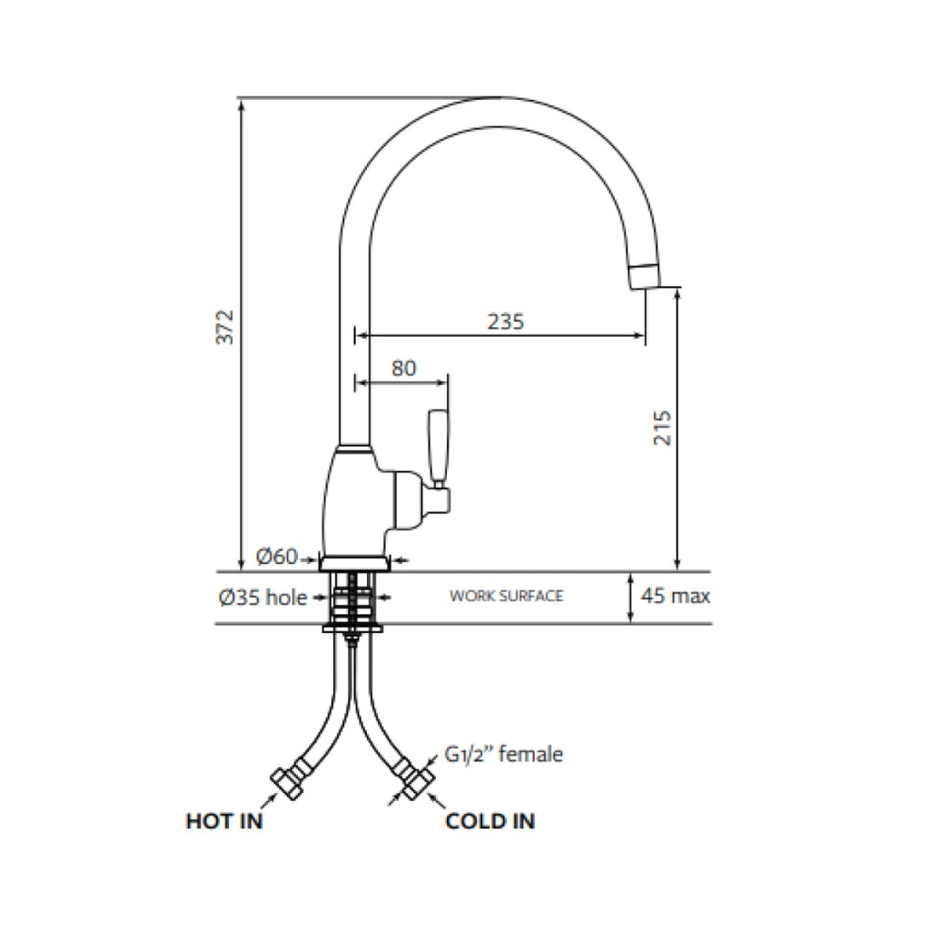 Shaws by Perrin & Rowe Roeburn Kitchen Mixer - Chrome - AUSH.4841CP