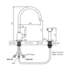 Shaws by Perrin & Rowe Roeburn Kitchen Mixer with Rinse - Chrome - AUSH.4846CP