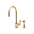 Shaws by Perrin & Rowe Roeburn Kitchen Mixer with Rinse - Polished Brass - AUSH.4846BR
