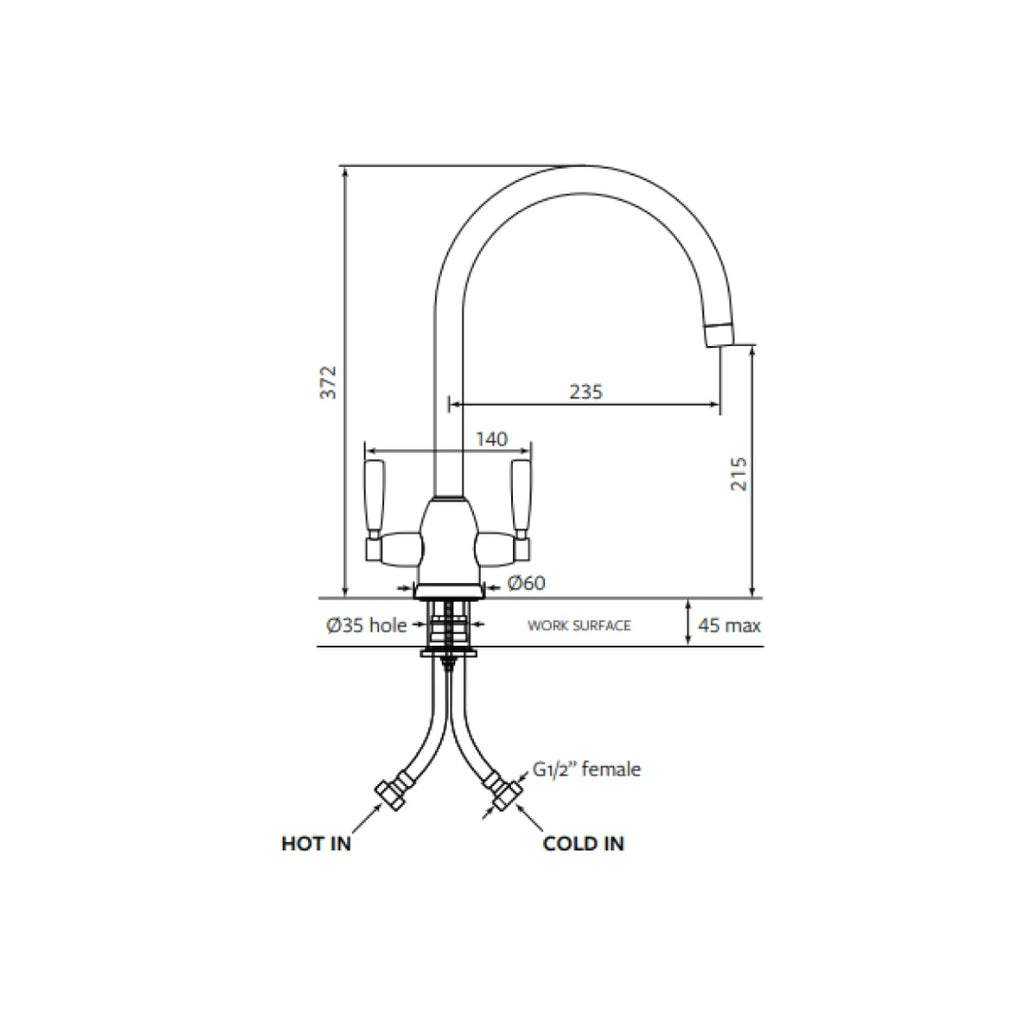 Shaws by Perrin & Rowe Silverdale Kitchen Tap - Polished Brass - AUSH.4861BR