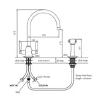 Shaws by Perrin & Rowe Silverdale Kitchen Tap with Spray Rinse - Chrome LF AUSH.4866CP-3