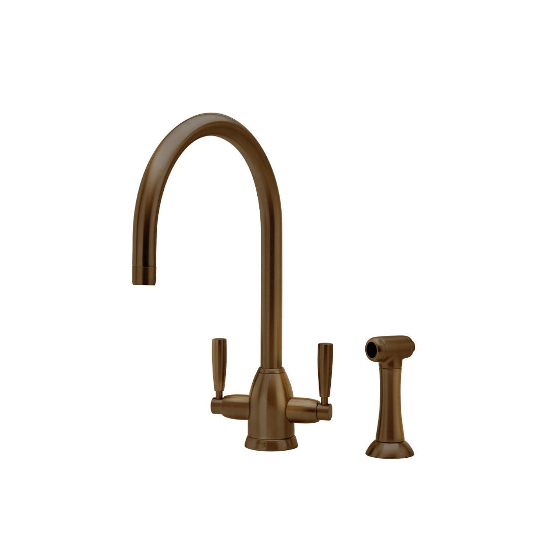 Shaws by Perrin & Rowe Silverdale Kitchen Tap with Rinse - English Bronze - AUSH.4866EB