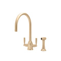 Shaws by Perrin & Rowe Silverdale Kitchen Tap with Rinse - Satin Brass - AUSH.4866SB