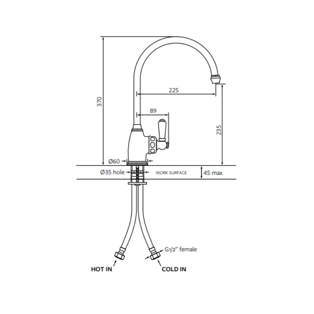 Shaws by Perrin & Rowe Yarrow Kitchen Mixer - Polished Brass - AUSH.4341BRWPC