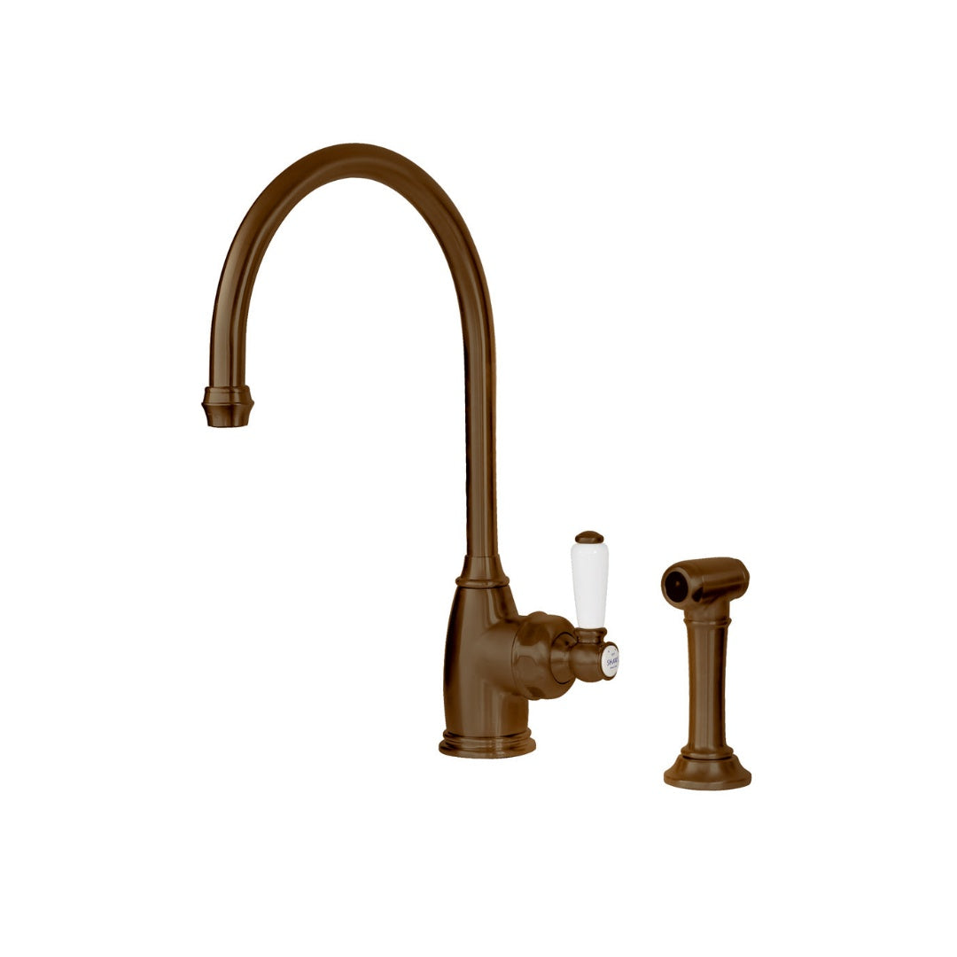 Shaws by Perrin & Rowe Yarrow Kitchen Mixer with Rinse - English Bronze - AUSH.4346EBWPC