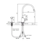 Shaws by Perrin & Rowe Yarrow Kitchen Mixer with Spray Rinse - Nickel LF AUSH.4346NIWPC-3