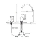 Shaws by Perrin & Rowe Yarrow Kitchen Mixer with Rinse - Satin Brass - AUSH.4346SBWPC