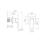 Caroma Luna Bath/Shower Mixer - Brushed Brass - 68184BB