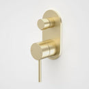 Caroma Liano II Bath / Shower Mixer With Diverter - Rounded Cover Plate - Brushed Brass