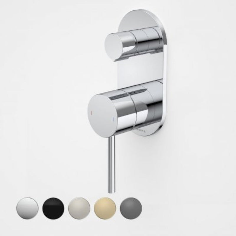 Caroma Liano II Bath / Shower Mixer With Diverter - Rounded Cover Plate - Chrome
