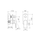 Caroma Urbane II Bath/Shower Mixer & Diverter with Rectangular Plate - Matte Black - 99657B