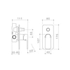 Caroma Luna Bath/Shower Mixer with Diverter - Black - 68185BL