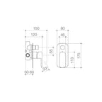 Caroma Contura Bath/Shower Mixer with Diverter - Black - 99586B