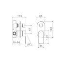 Caroma Urbane II Bath/Shower Round Plate Wall Mixer with Diverter - Brushed Nickel