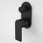 Caroma Urbane II Bath/Shower Round Plate Wall Mixer with Diverter - Matte Black - 99656B