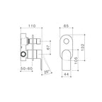 Caroma Urbane II Bath/Shower Round Plate Wall Mixer with Diverter - Matte Black - 99656B