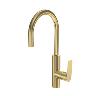 Parisi Slim II Gooseneck Pull Out Sink Mixer - Brushed Brass - S2.07-1HRO.46
