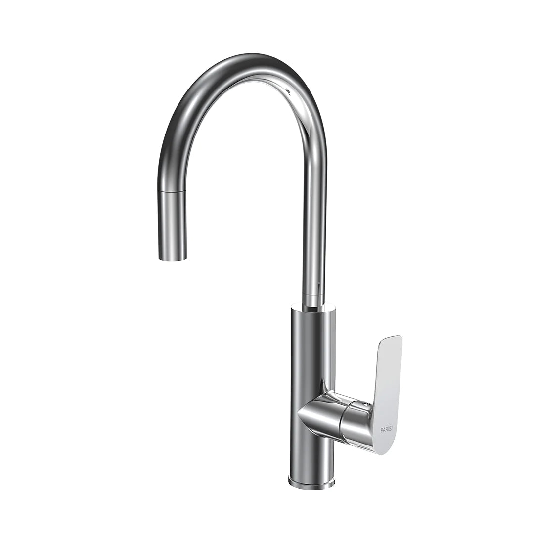 Parisi Slim II Gooseneck Pull Out Sink Mixer - Chrome - S2.07-1HRO