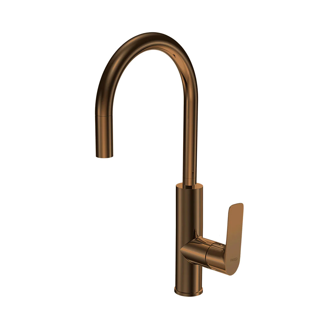 Parisi Slim II Gooseneck Pull Out Sink Mixer - Matte Bronze - S2.07-1HRO.48