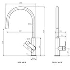 Parisi Slim II Gooseneck Kitchen Mixer - Brushed Brass - S2.07-1HR.46