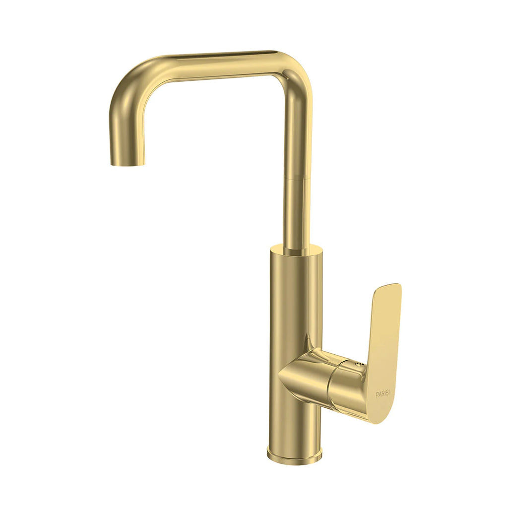 Parisi Slim II Square Kitchen Mixer - Brushed Brass - S2.07-1HS.46