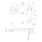 Phoenix Mekko SwitchMix Wall Basin /Bath Mixer 200mm Trim Only (Body Extra) - Chrome - 115-2812-00