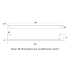 Thermorail 12V Flat Pill 632 Single Bar Heated Towel Rail - DSP6B Matte Black