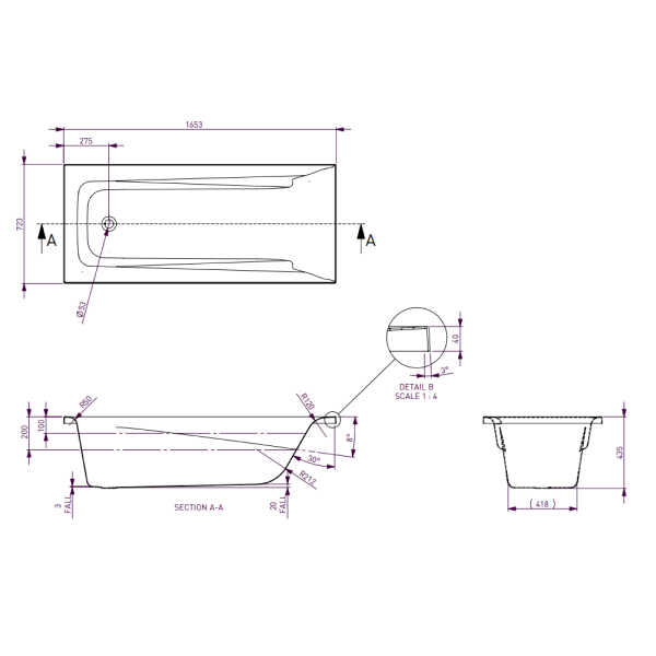 Decina Novara 1650 Island Bath - NO1650W