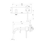 Phoenix Vivid Slimline SwitchMix Wall Basin/Bath Mixer 180mm Trim Only - LF Chrome - VS2812-00-1