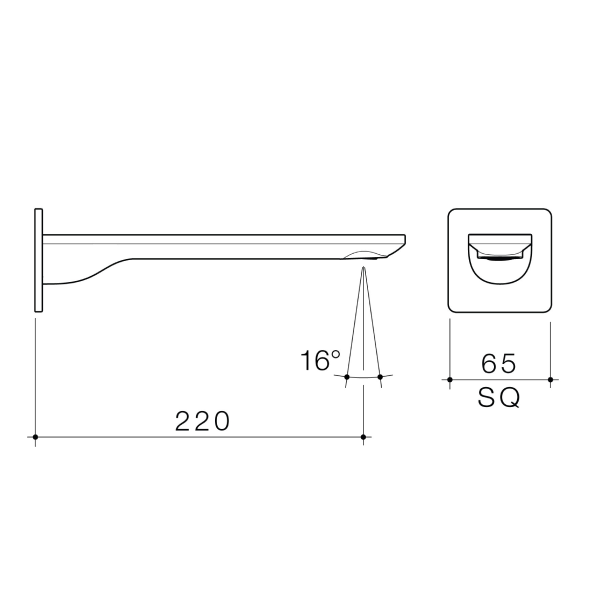 Caroma Urbane II 220mm Basin/Bath Spout - Matte Black 99668B6A
