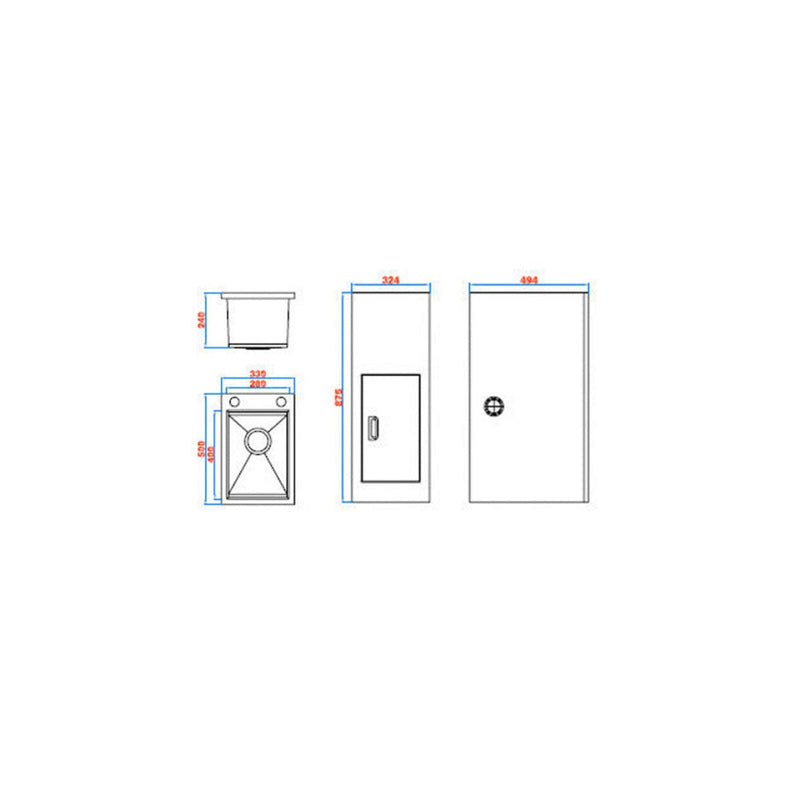 Sterling Super Mini 330 Tub & Cabinet - White