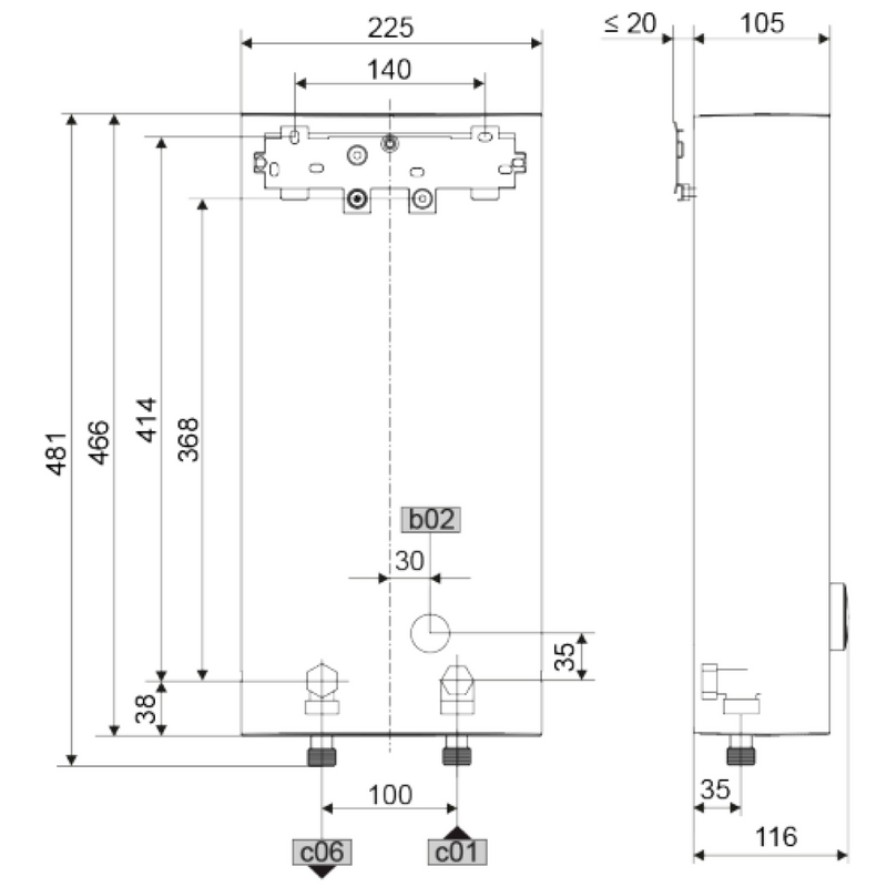 Stiebel Eltron DHE18AU Instantaneous 3 Phase Electric Water Heater - DHE 18 AU