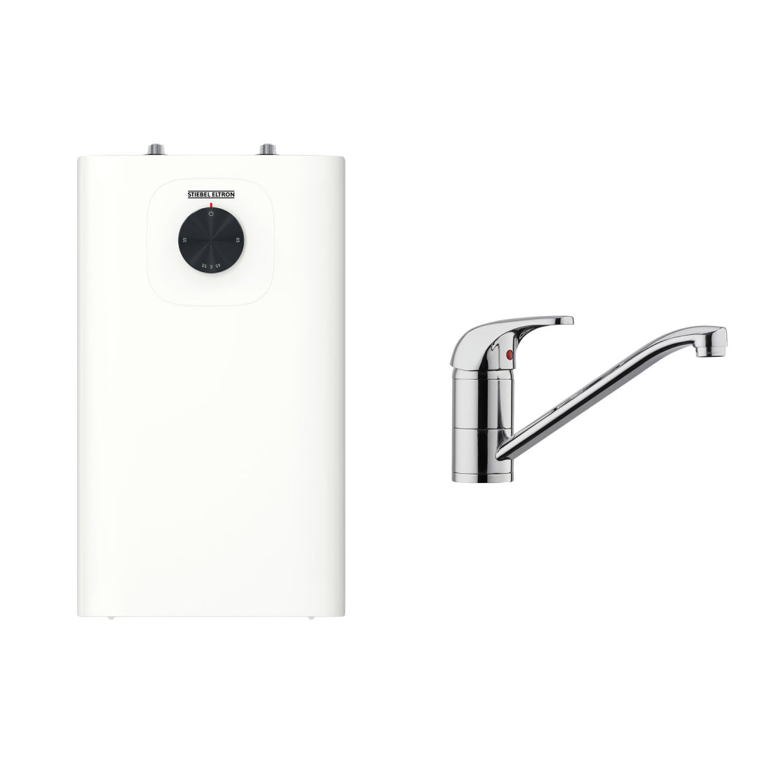 Stiebel Eltron SNU 5 Plus Water Heater + MES Lever Sink Mixer - 232381